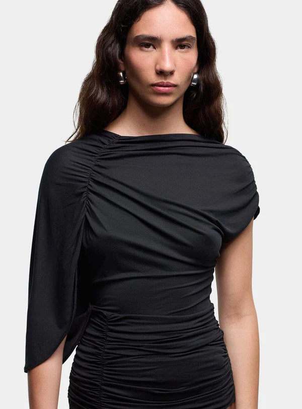 Top Drapé Aeris Noir - Laagam