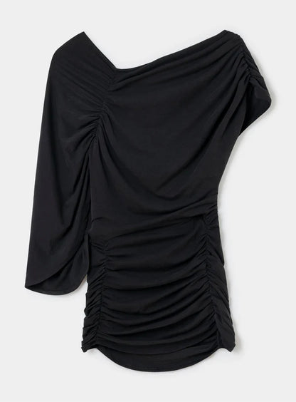 Top Drapé Aeris Noir - Laagam
