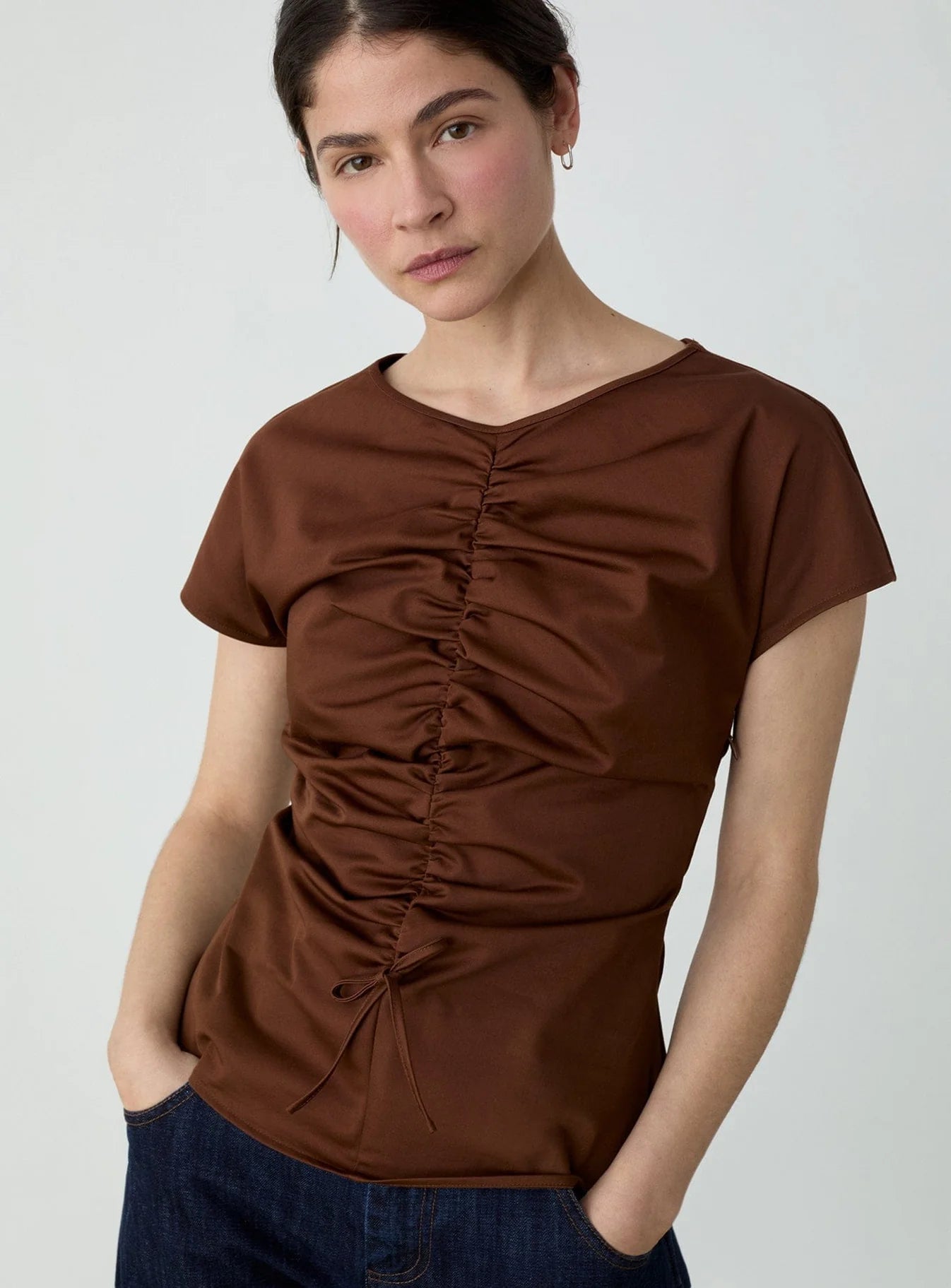 Blouse Simone Marron - Laagam