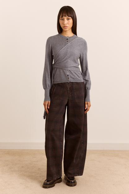 Cardigan cache-cœur Venna gris - Damson Madder, photo 2