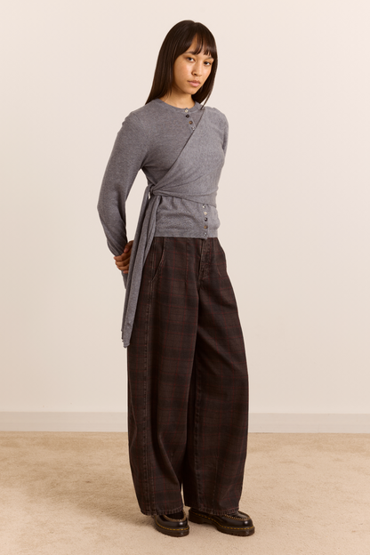 Cardigan cache-cœur Venna gris - Damson Madder, photo 4