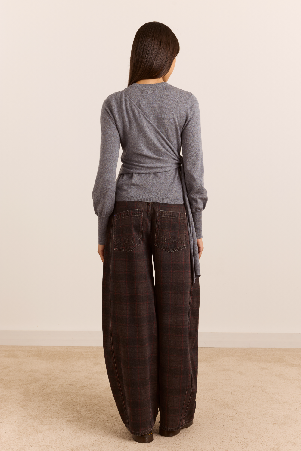 Cardigan cache-cœur Venna gris - Damson Madder, photo 6