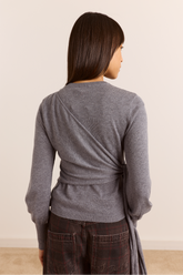 Cardigan cache-cœur Venna gris - Damson Madder, photo 9